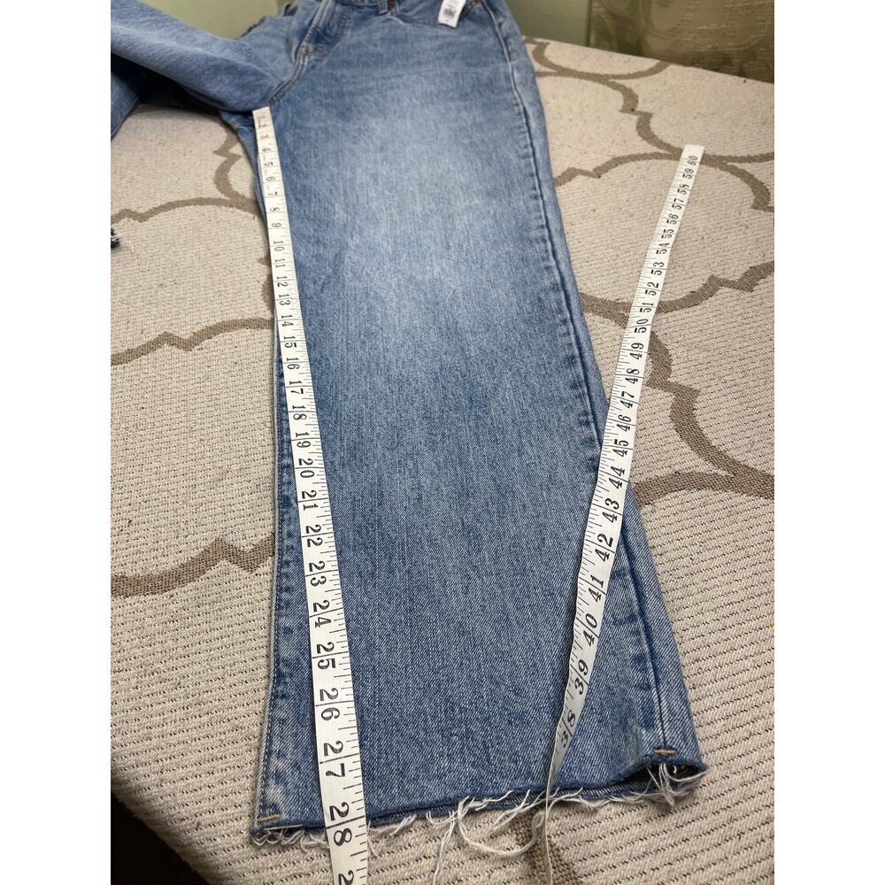 Old Navy extra high rise boyfriend Lola blue jeans, size 14, NWT, raw hems - Picture 4 of 13